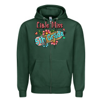 Sports Green little miss fifth grade Zipper Hoodie - Jasminsmagicworld
