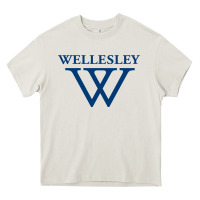 Cream Wellesley College Heavy Core Tee - linhVisuals