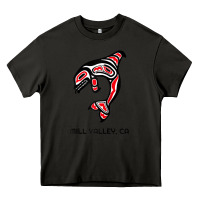 Asphalt mill valley, california native american orca killer whale raglan baseb Heavy Core Tee - linhVisuals