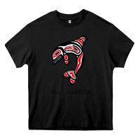 Black mill valley, california native american orca killer whale raglan baseb Heavy Core Tee - linhVisuals