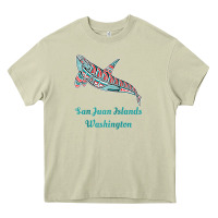 Mossy san juan islands upward orca killer whale native american raglan baseb Heavy Core Tee - linhVisuals