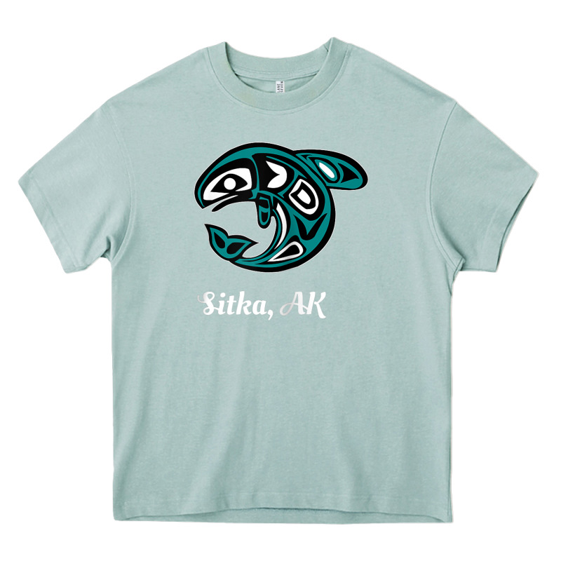 Sitka Alaska Native American Tribal Orca Killer Whale Raglan Baseball Heavy Core Tee by linhVisuals | Teevron