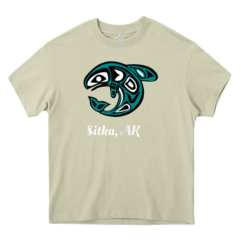 Sitka Alaska Native American Tribal Orca Killer Whale Raglan Baseball Heavy Core Tee by linhVisuals | Teevron