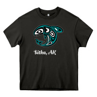 Asphalt sitka alaska native american tribal orca killer whale raglan baseball Heavy Core Tee - linhVisuals