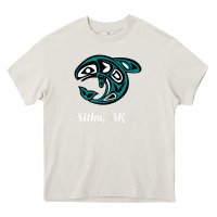 Sitka Alaska Native American Tribal Orca Killer Whale Raglan Baseball Heavy Core Tee | Teevron