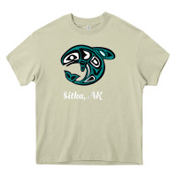 Mossy sitka alaska native american tribal orca killer whale raglan baseball Heavy Core Tee - linhVisuals