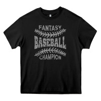 Black fantasy baseball champion distressed Heavy Core Tee - linhVisuals