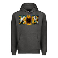 Charcoal Heather Sunflower Cowhide Mom Premium Hoodie - Jasminsmagicworld