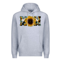 Heather Grey Sunflower Cowhide Mom Premium Hoodie - Jasminsmagicworld
