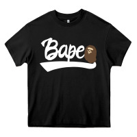 Black bape text Heavy Core Tee - linhVisuals