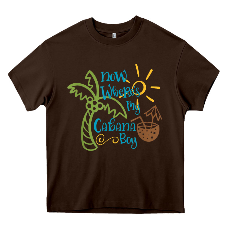 Now Where's My Cabana Boy, Beach Palm Tree Coconut T Shirt Heavy Core Tee by linhVisuals | Teevron