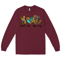 Burgundy peace love duroc pig Long Sleeve Tee - LillyAllenDesigns