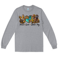 Heather Grey peace love duroc pig Long Sleeve Tee - LillyAllenDesigns