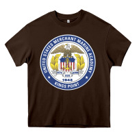 Chocolate Brown United States Merchant Marine Academy Heavy Core Tee - linhVisuals