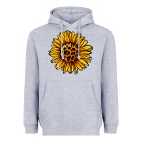 Heather Grey sunflower leopard Heavyweight Hoodie - Jasminsmagicworld