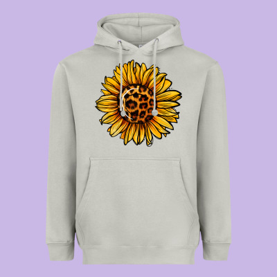 Sunflower Leopard Heavyweight Hoodie Designed By Jasminsmagicworld