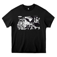 Black guernica artwork Heavy Core Tee - linhVisuals