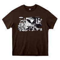 Chocolate Brown guernica artwork Heavy Core Tee - linhVisuals