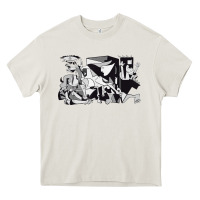 Cream guernica artwork Heavy Core Tee - linhVisuals