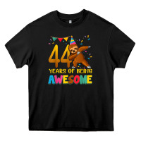 Black 44 years old birthday sloth dabbing 44th birthday sloth Heavy Core Tee - linhVisuals