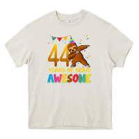 Cream 44 years old birthday sloth dabbing 44th birthday sloth Heavy Core Tee - linhVisuals