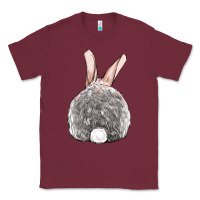 Burgundy Easter bunny back view Classic Tee - OliviaCreatesArt