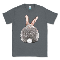 Charcoal Heather Easter bunny back view Classic Tee - OliviaCreatesArt