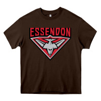 Chocolate Brown essendon fc Heavy Core Tee - linhVisuals