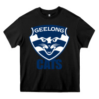 Black geelong cats Heavy Core Tee - linhVisuals