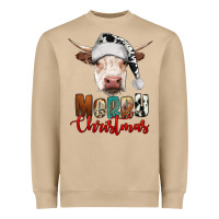 Mushroom merry christmas hereford cow Heavyweight Sweatshirt - RanaPortraitStore