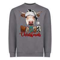 Merry Christmas Hereford Cow Heavyweight Sweatshirt | Teevron