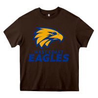 Chocolate Brown west coast eagles Heavy Core Tee - linhVisuals