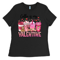Black Coffee Is MY Valentine Ladies Tee - CowhideDigitalArt