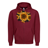 Burgundy sunflower patch Zipper Hoodie - Jasminsmagicworld
