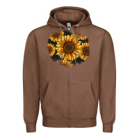 Chestnut sunflower patch Zipper Hoodie - Jasminsmagicworld