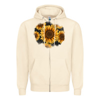 Sandshell sunflower patch Zipper Hoodie - Jasminsmagicworld