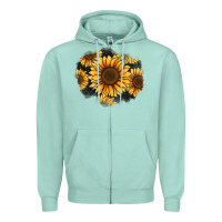 Seafoam sunflower patch Zipper Hoodie - Jasminsmagicworld
