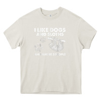 Cream i like dogs and sloths and maybe 3 people funny animals Heavy Core Tee - linhVisuals