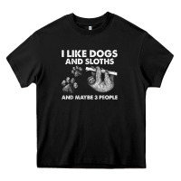 I Like Dogs And Sloths And Maybe 3 People Funny Animals Heavy Core Tee | Teevron