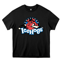 Black #the icehogs rockford Heavy Core Tee - linhVisuals