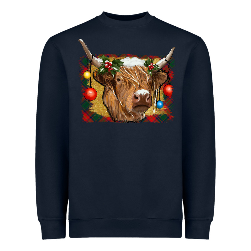 Highland Cow Christmas Heavyweight Sweatshirt by RanaPortraitStore | Teevron