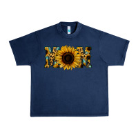 Navy Sunflower Leopard Mom Urban Heavy Tee - Jasminsmagicworld