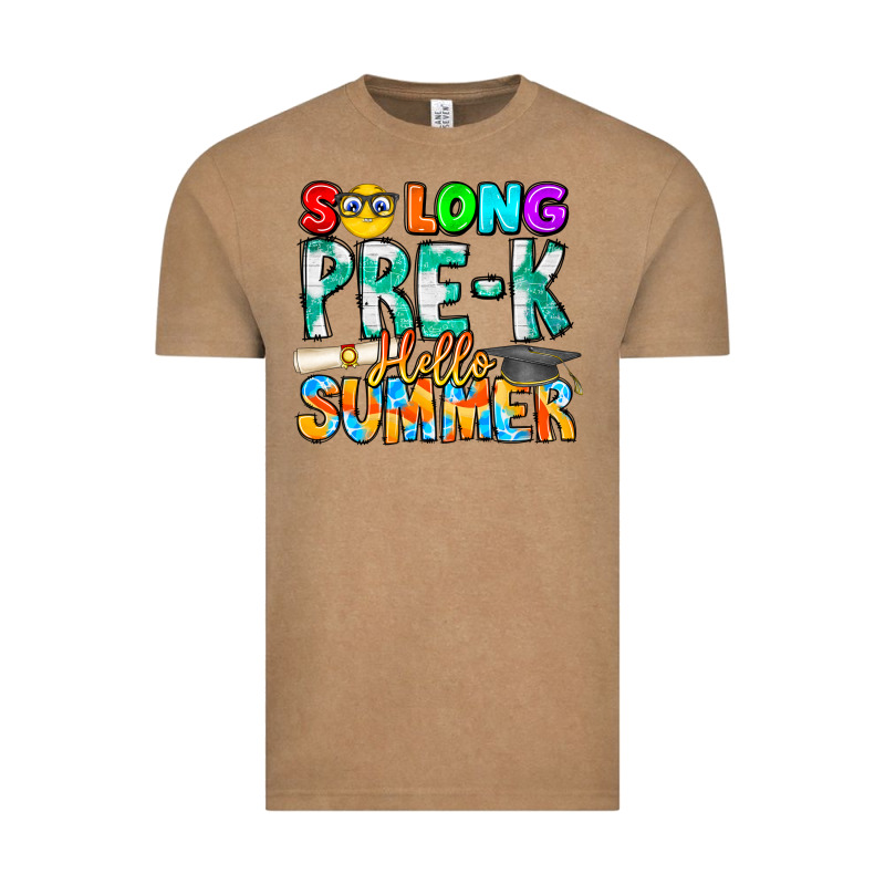 So Long Pre K Hello Summer Vintage Tee by CowhideDigitalArt | Teevron