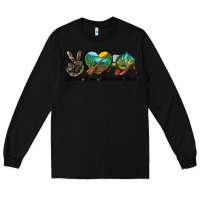 Black Peace Love Peacock Bass Long Sleeve Tee - LillyAllenDesigns