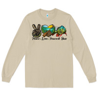 Mushroom Peace Love Peacock Bass Long Sleeve Tee - LillyAllenDesigns