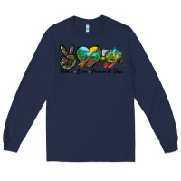 Navy Peace Love Peacock Bass Long Sleeve Tee - LillyAllenDesigns