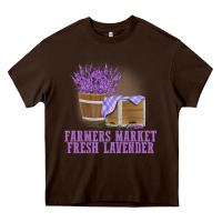 Chocolate Brown Farmers Market Fresh Lavender Heavy Core Tee - linhVisuals