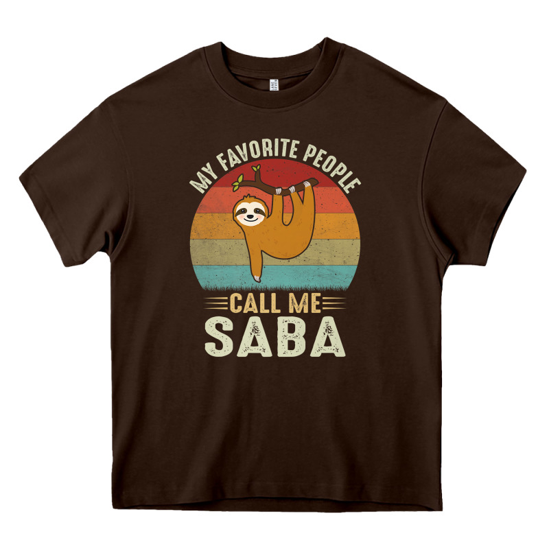 Mens My Favorite People Call Me Saba Cute Sloth Lover Grandpa Premium Heavy Core Tee by linhVisuals | Teevron
