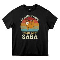 Black mens my favorite people call me saba cute sloth lover grandpa premium Heavy Core Tee - linhVisuals