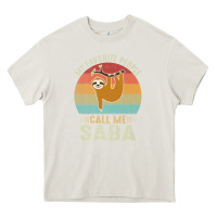 Cream mens my favorite people call me saba cute sloth lover grandpa premium Heavy Core Tee - linhVisuals
